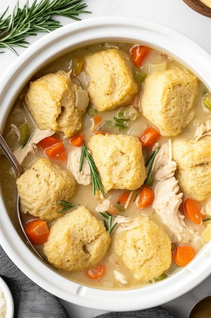 Easy Slow Cooker Chicken and Dumplings