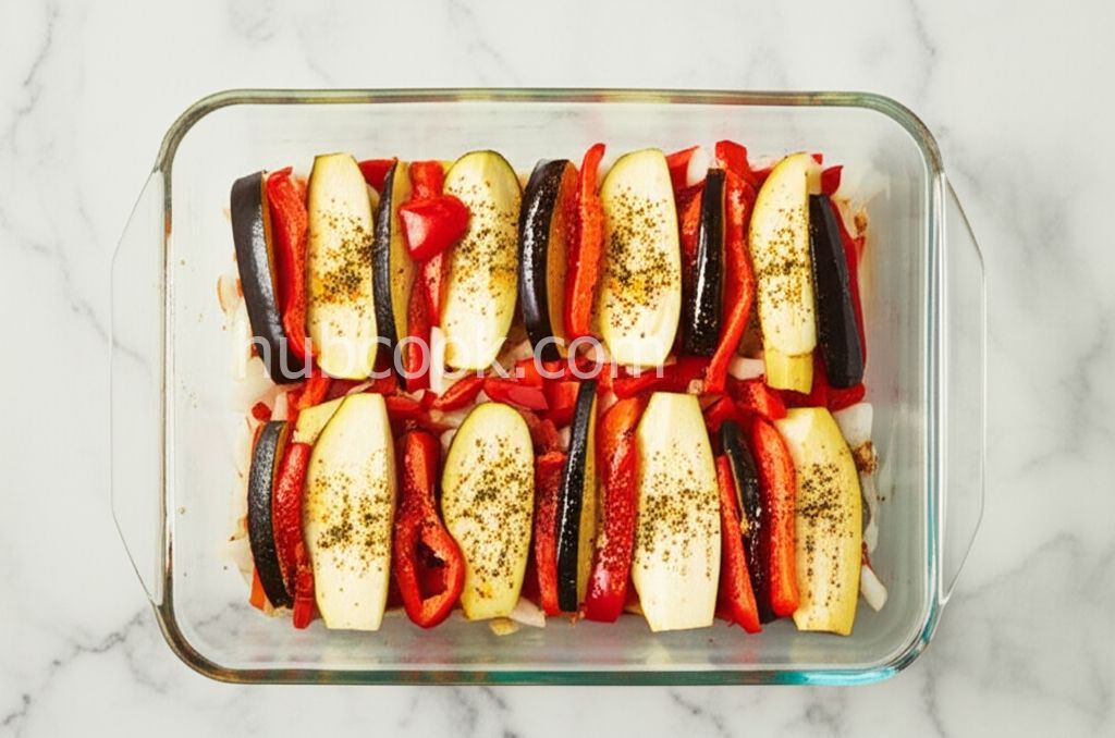 Eggplant and Red Pepper Bake