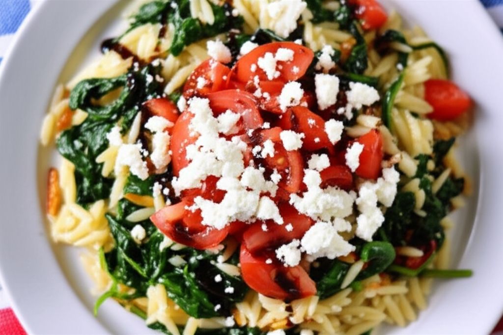 Elegant Orzo with Wilted Spinach and Pine Nuts