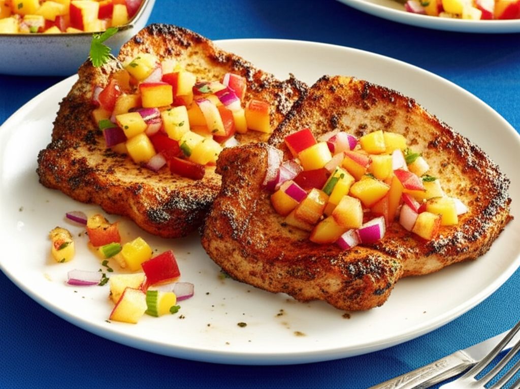 Grilled Pork Chops with Fresh Nectarine Salsa