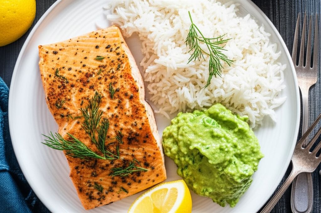 Grilled Salmon with Avocado Dip