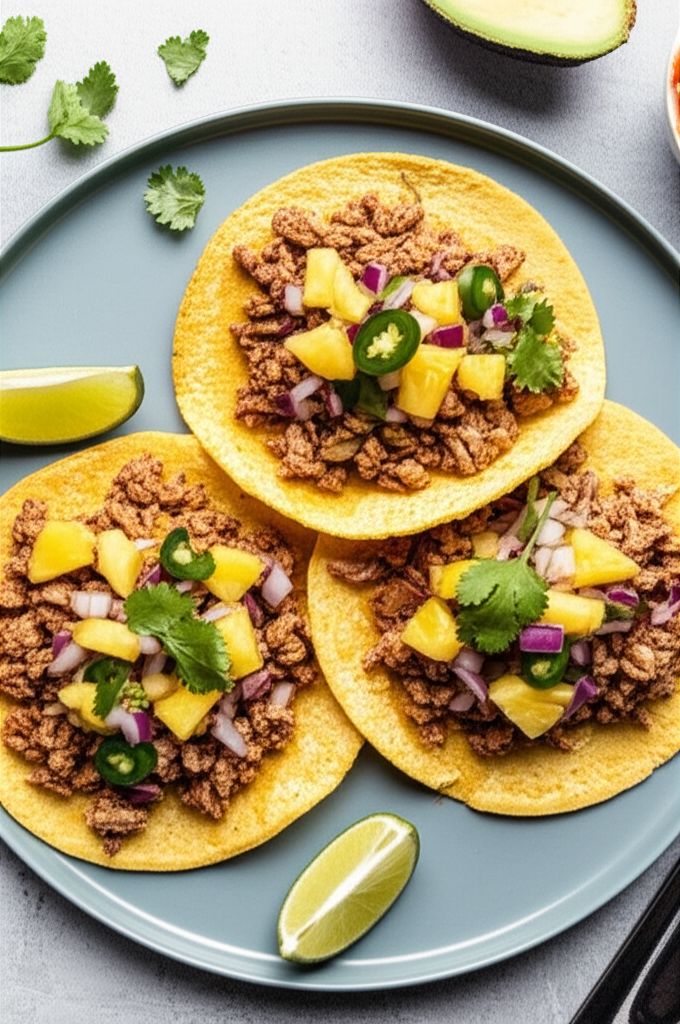 Ground Pork Tacos with Pineapple Salsa