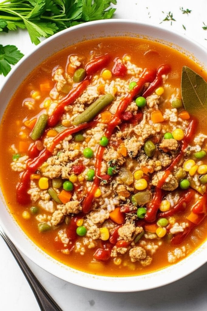Ground Turkey Soup with White Rice