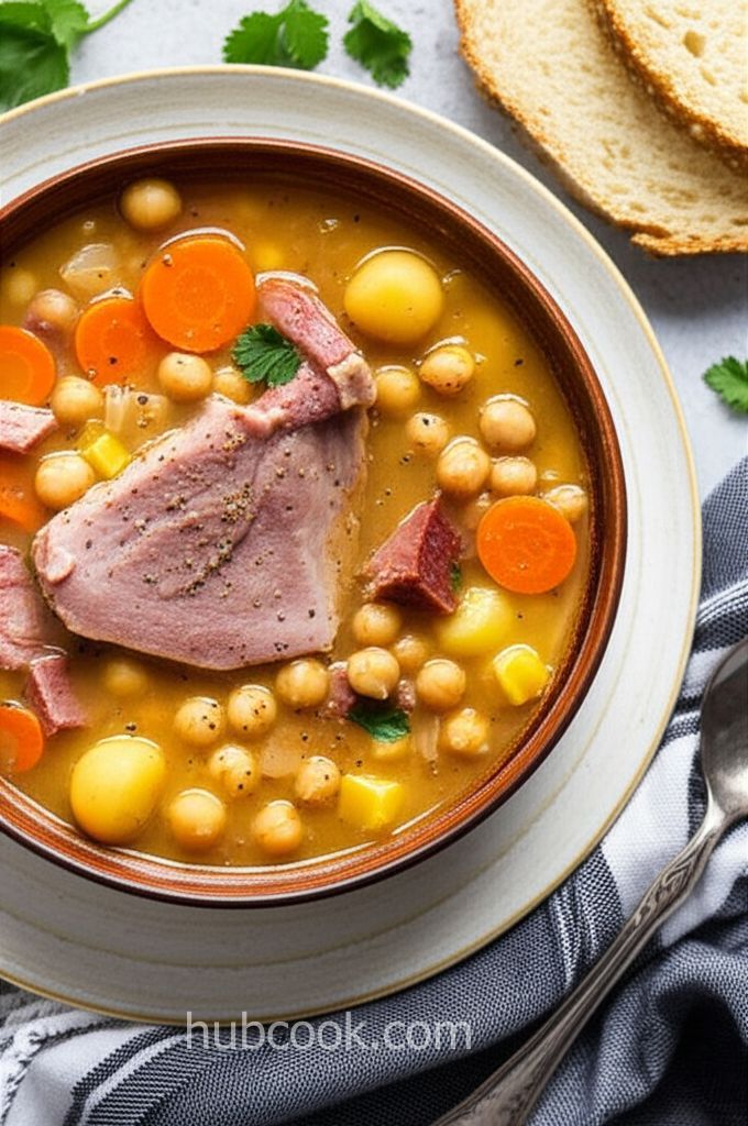 Ham and Chickpea Slow Cooker Soup