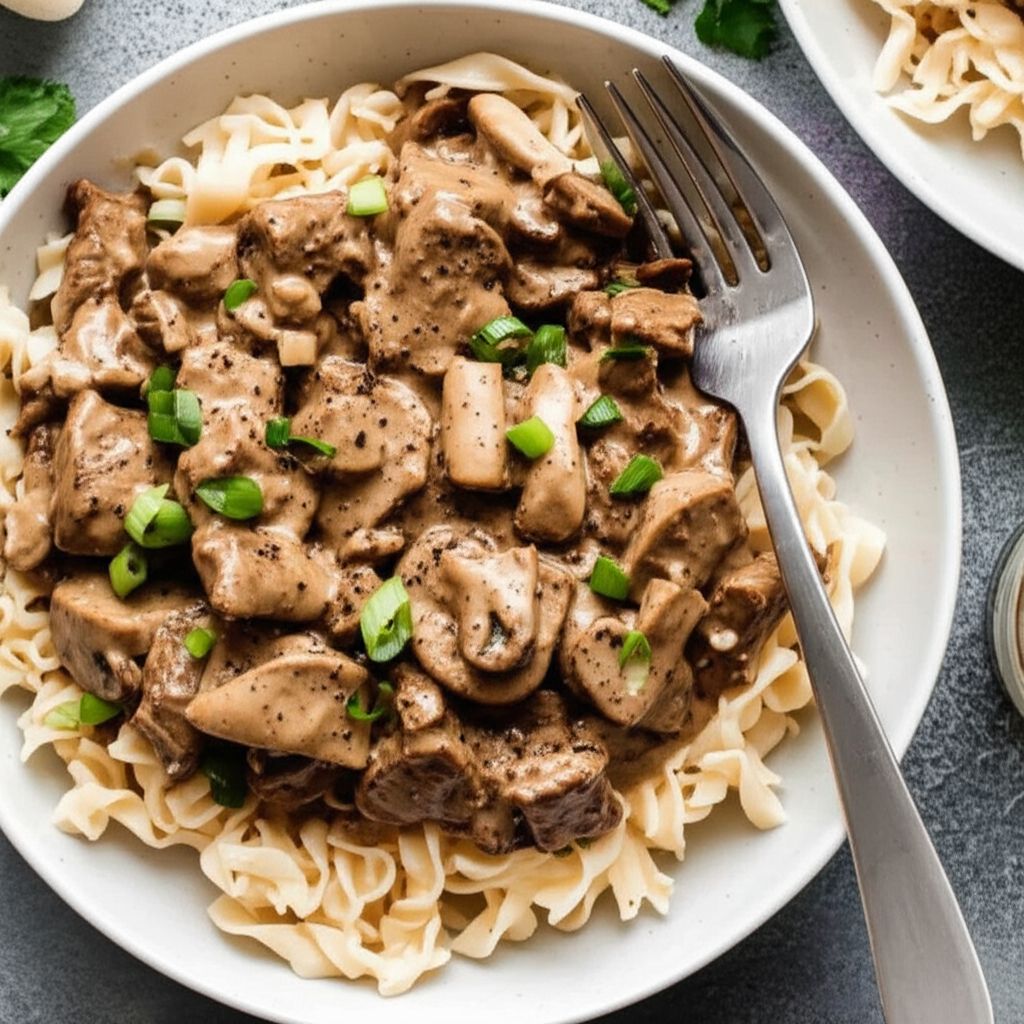 Healthier Beef Stroganoff