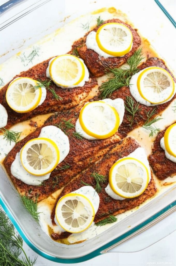 Hudson's Baked Tilapia with Dill Sauce