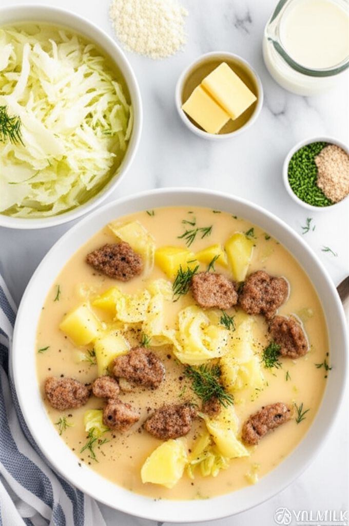 Instant Pot Creamy Cabbage Sausage Soup