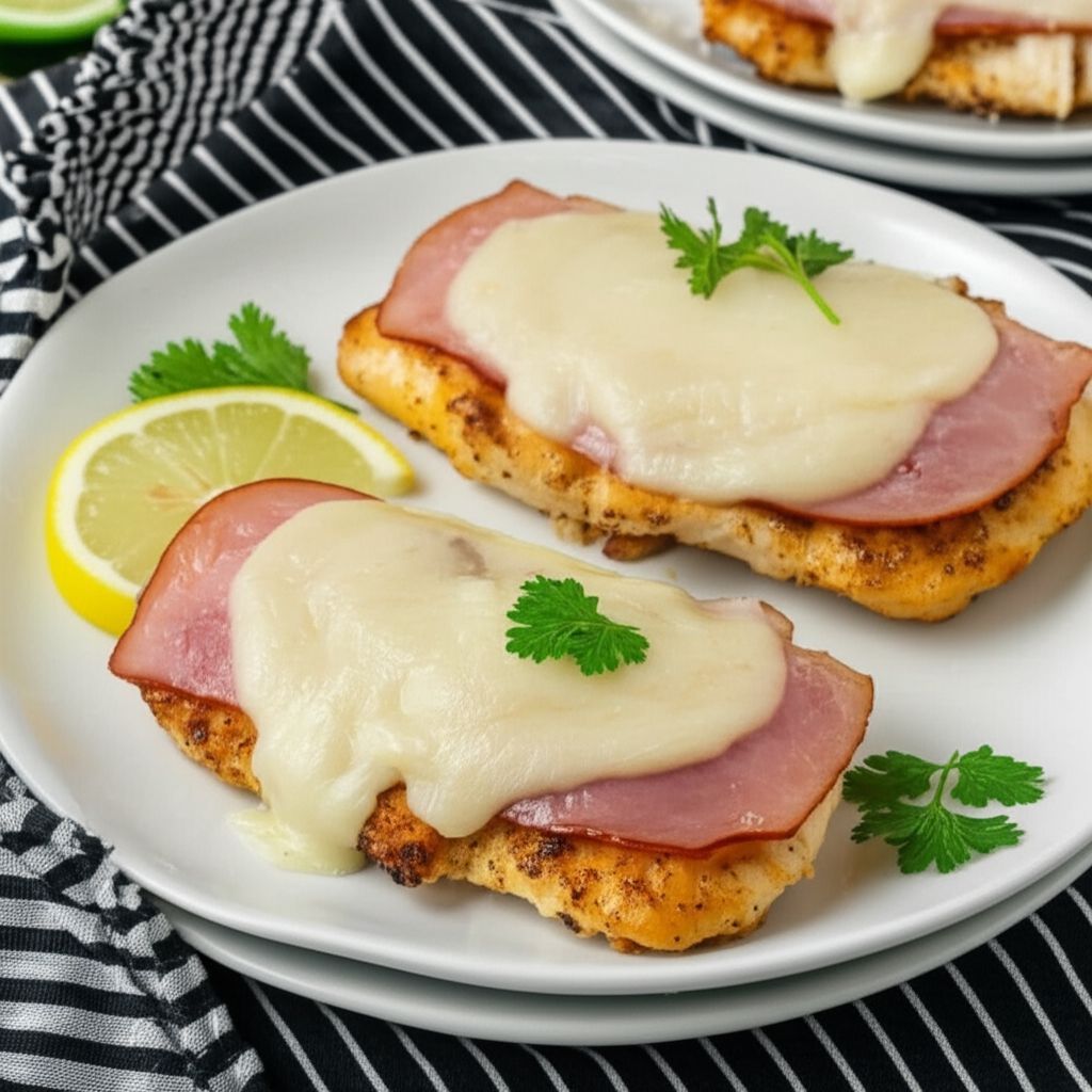 Keto Open-Faced Chicken Cordon Bleu