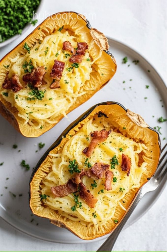 Keto Spaghetti Squash Carbonara