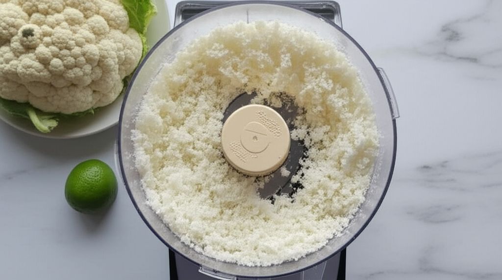 Lime Cilantro Cauliflower "Rice"