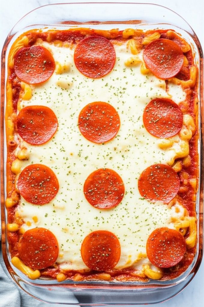 Macaroni and Cheese Pizza Bake