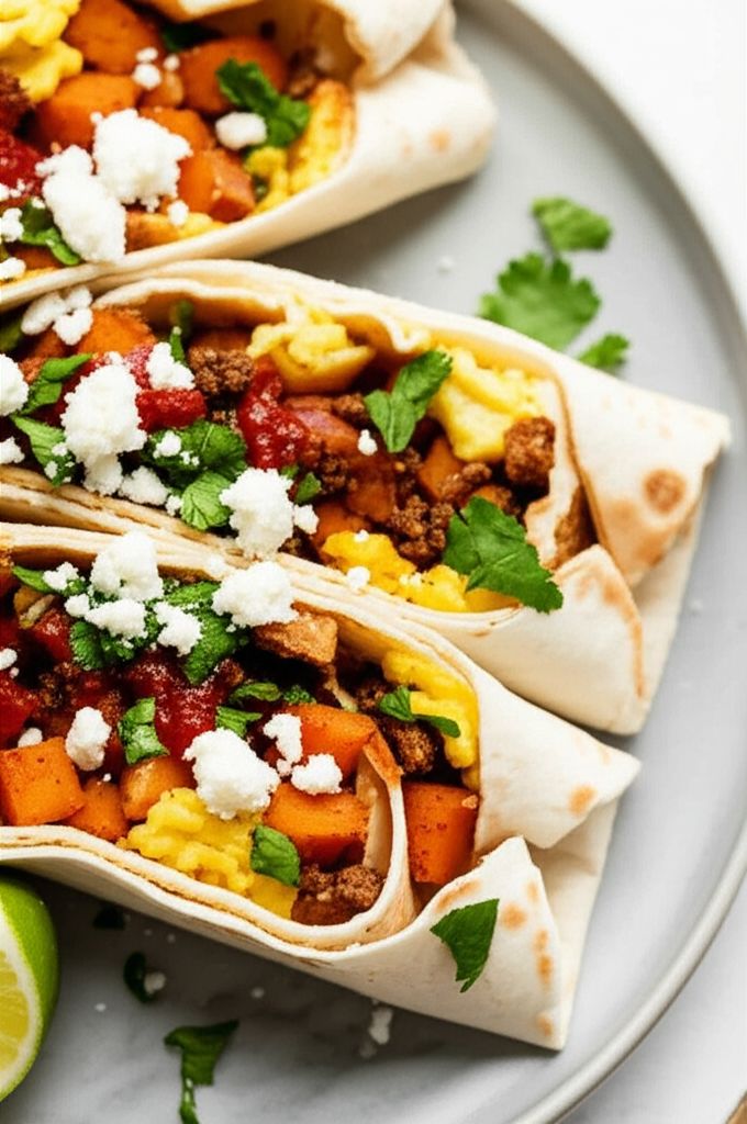 Make-Ahead Sweet Potato and Chorizo Breakfast Burritos