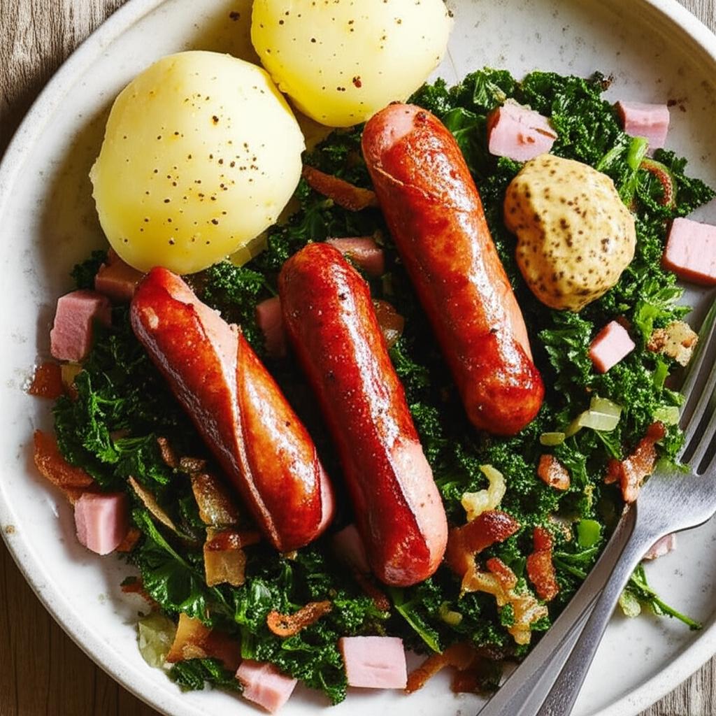 North German Gruenkohl (Kale) and Sausage