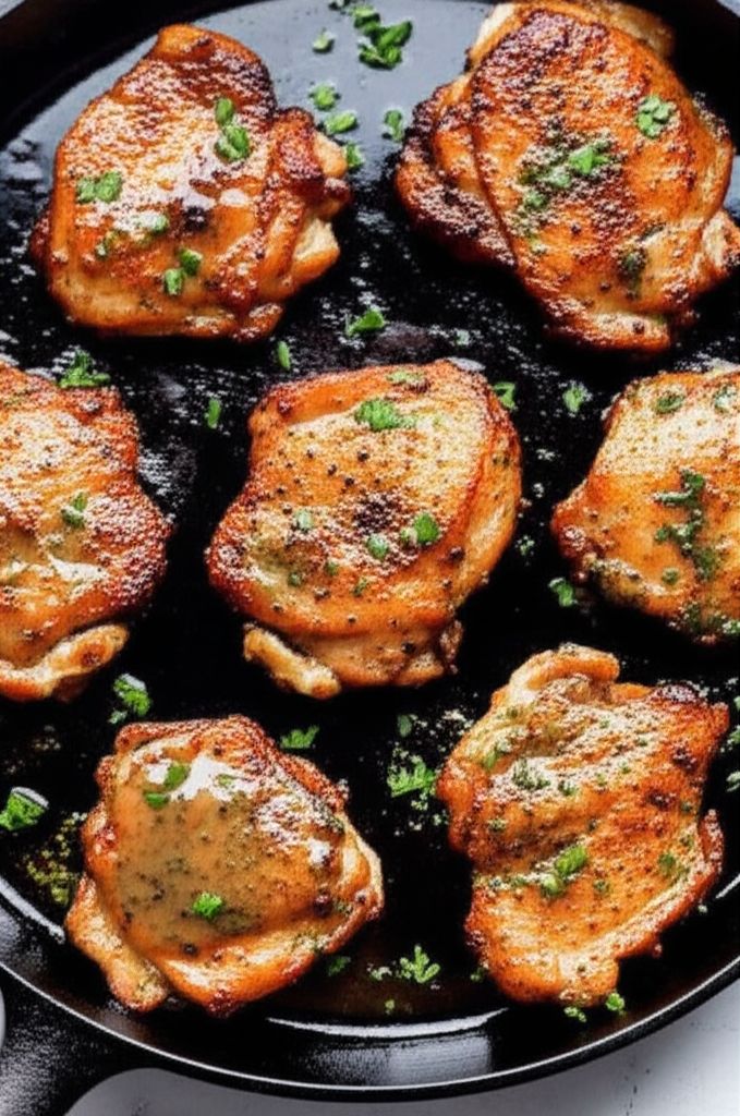 One-Skillet Crispy Chicken Thighs
