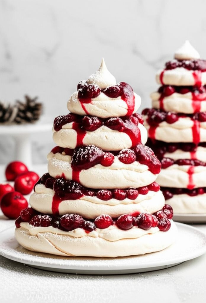 Pavlova Christmas Trees