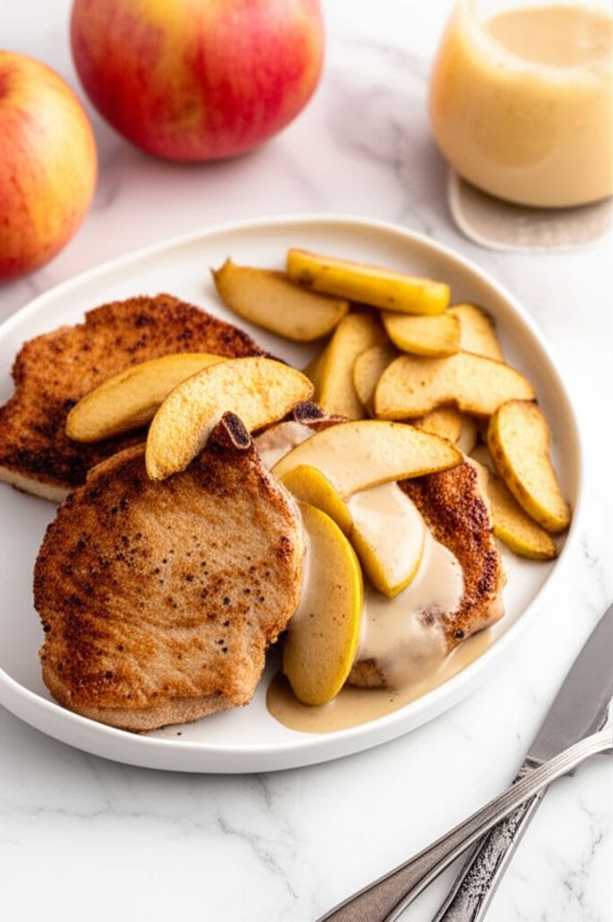 Pork Chops with Apple and Cream Sauce