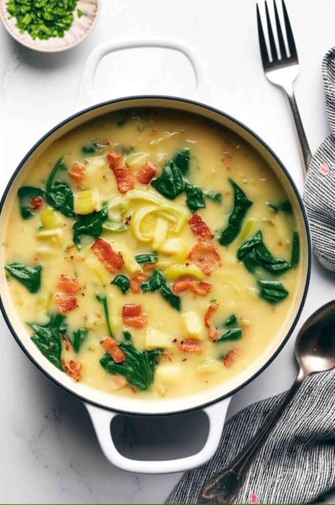 Potato, Leek, and Spinach Soup