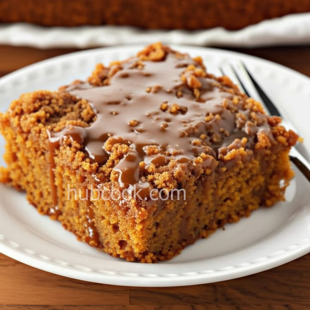 Pumpkin Coffee Cake with a Brown Sugar Glaze
