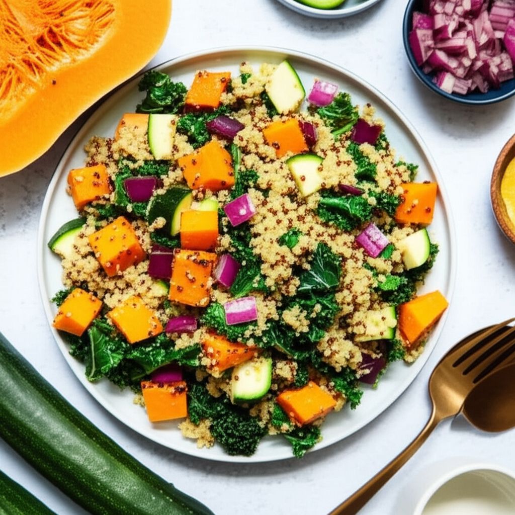 Quinoa, Butternut Squash, and Kale Salad