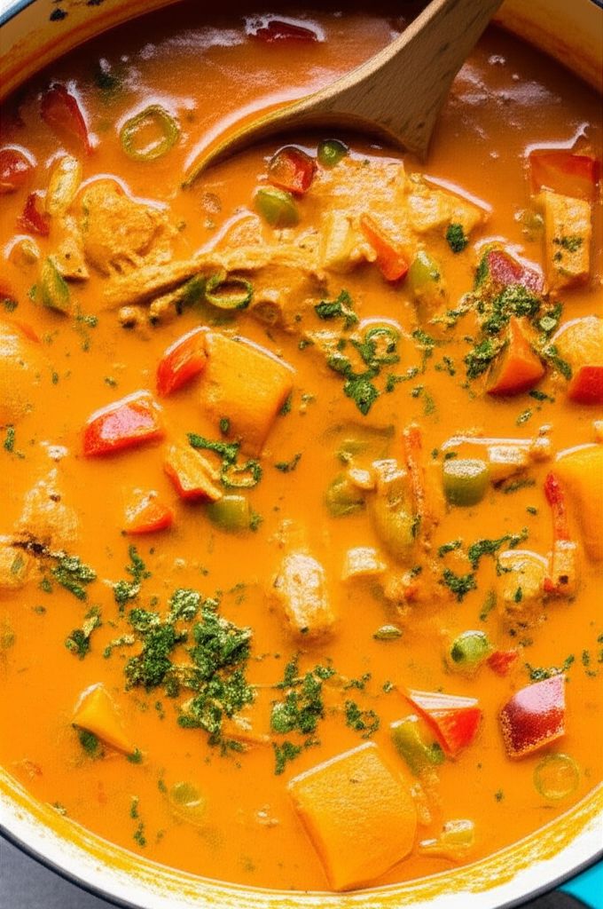 Red Curry Chicken and Pumpkin Soup