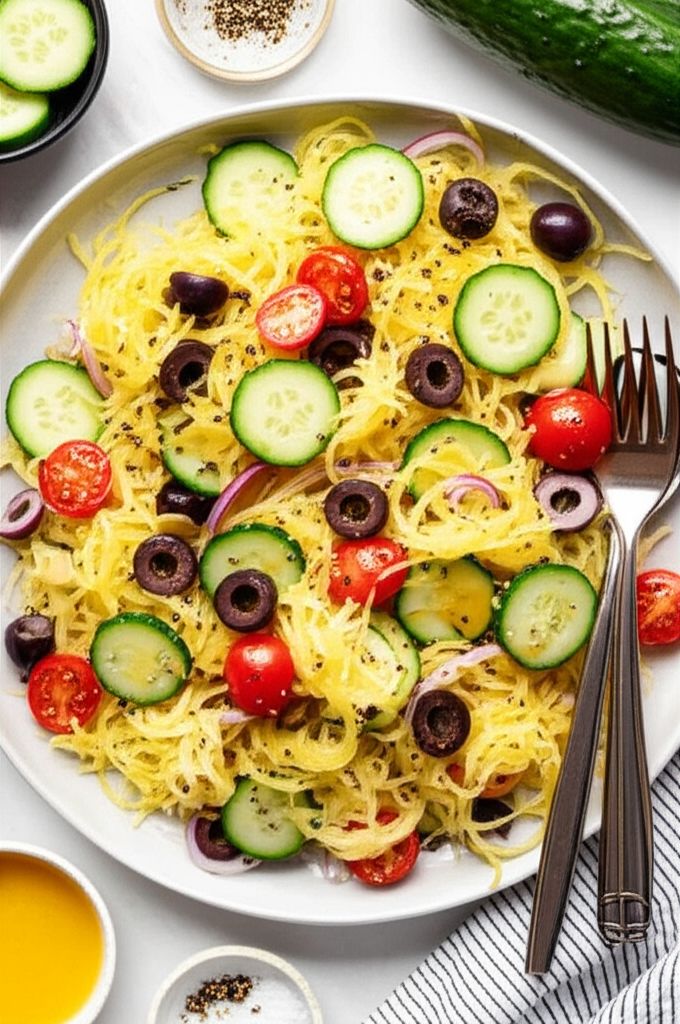 Refreshing Spaghetti Squash and Cucumber Salad