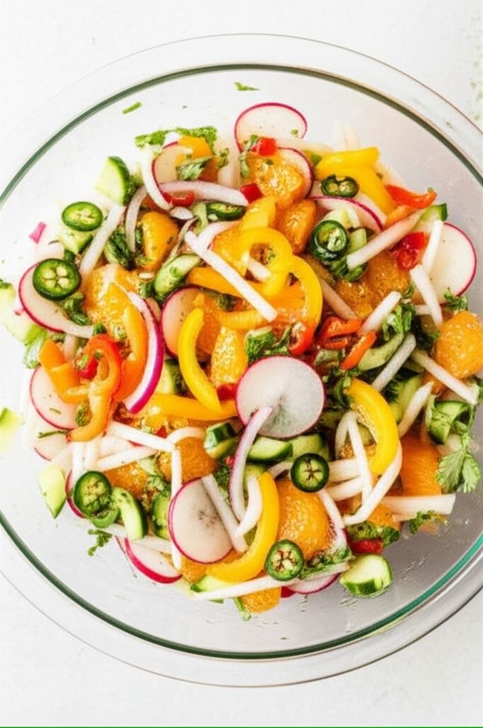 Refreshing Sweet and Spicy Jicama Salad (Vegan)