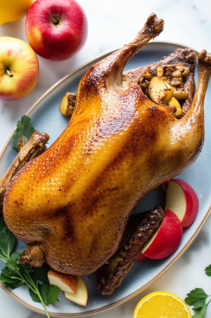 Roast Duck with Apple Dressing