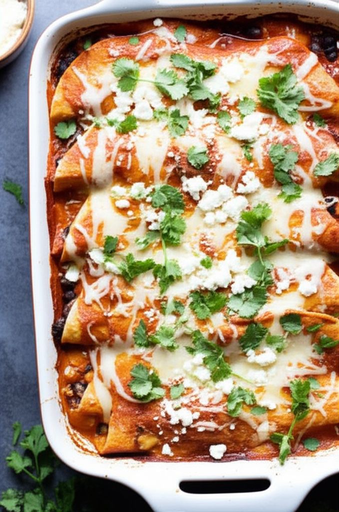 Roasted Butternut and Black Bean Enchiladas