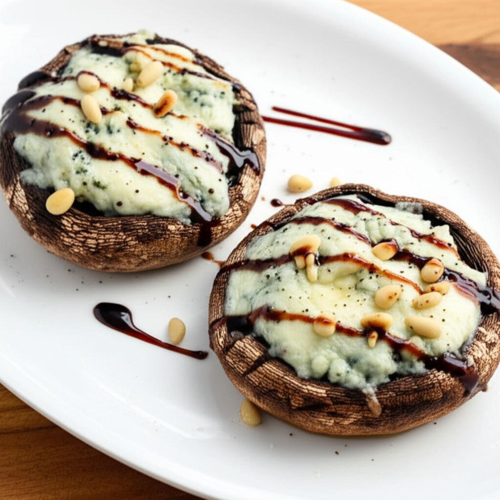 Roasted Portabello Mushrooms with Blue Cheese