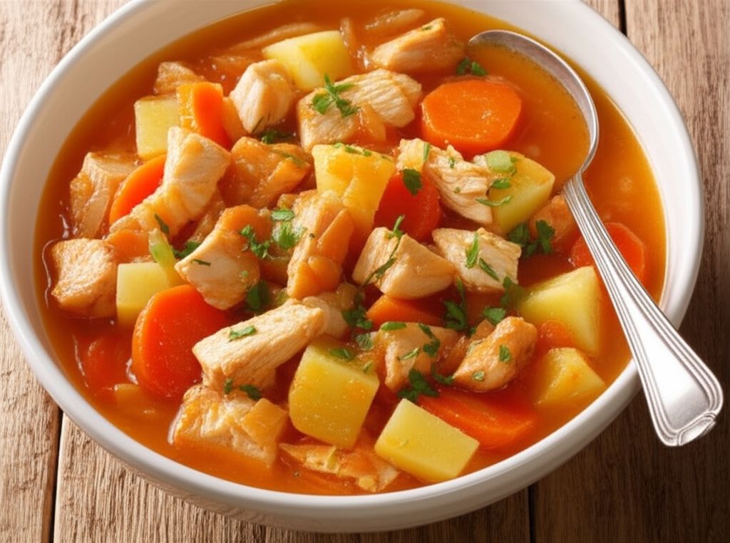 Russian Chicken Stew with Potatoes and Vegetables