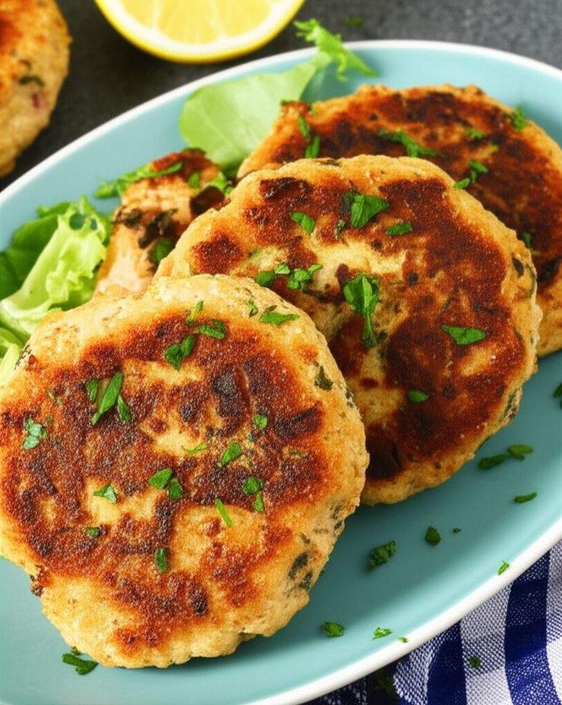 Salmon Patties with Cornmeal and Crackers