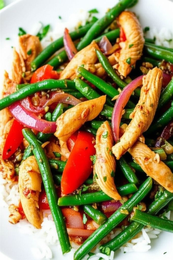 Saltado de Vainitas (Peruvian Green Beans with Chicken)