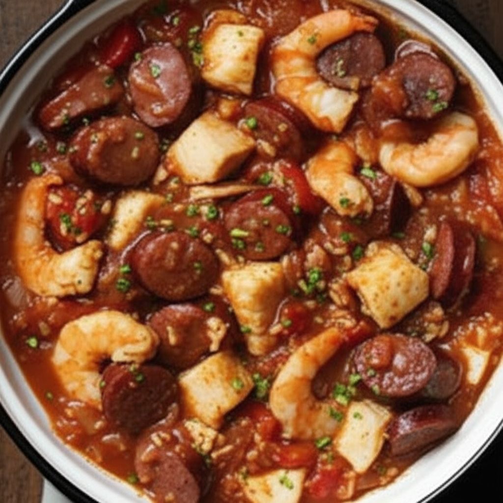 Shrimp, Sausage, and Fish Jambalaya