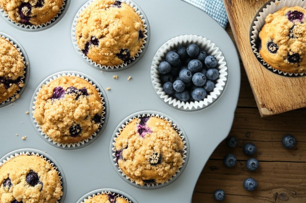 Sourdough Blueberry Muffins