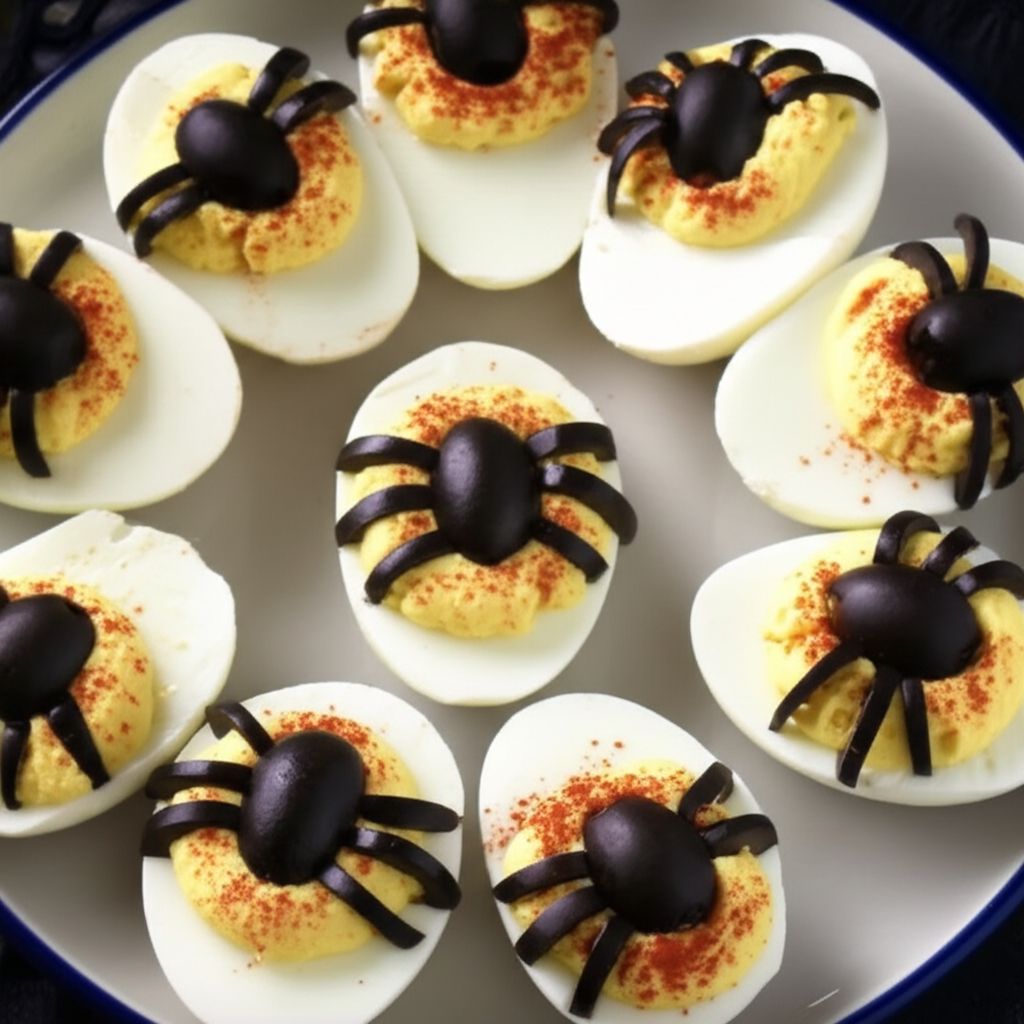 Spider Deviled Eggs for Halloween