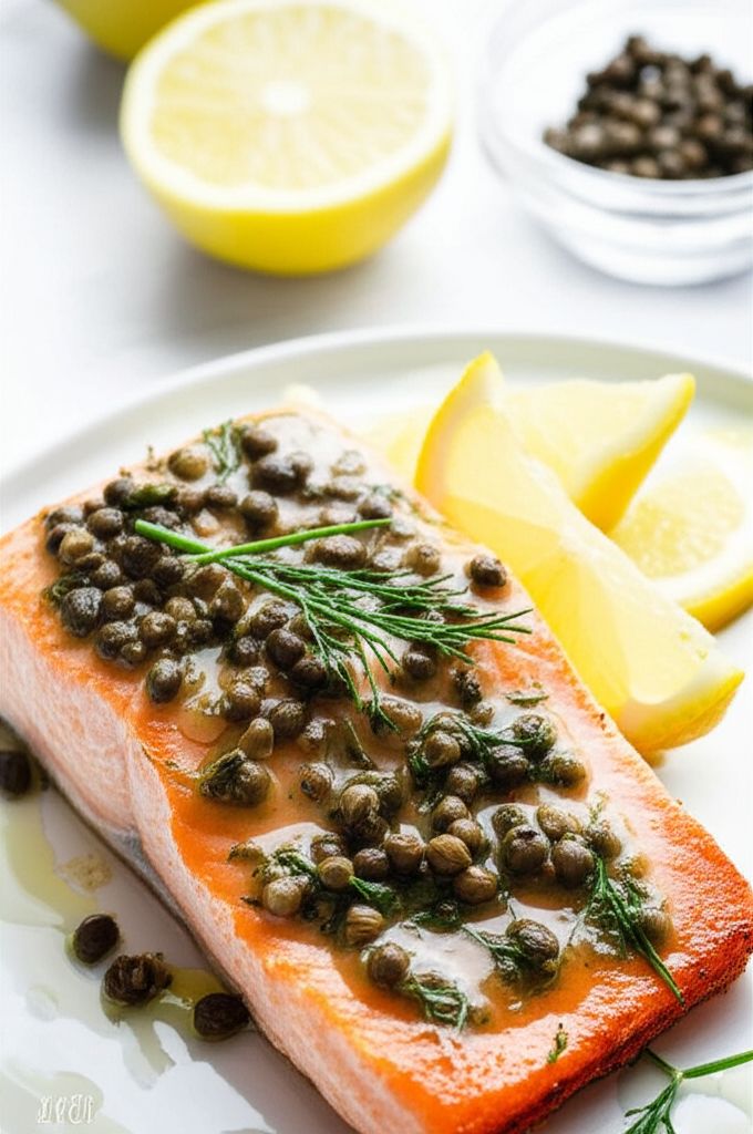 Steamed Salmon with Olives and Capers