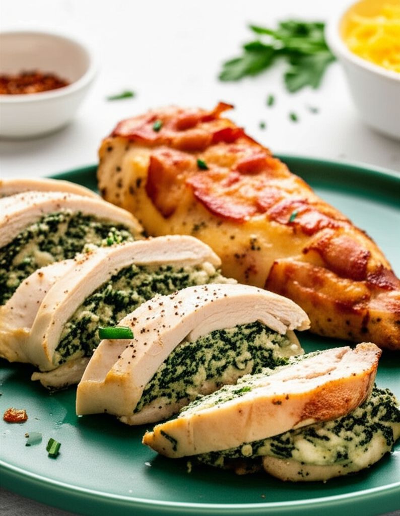 Stuffed Chicken Breast with Bacon, Tomato, and Cheese