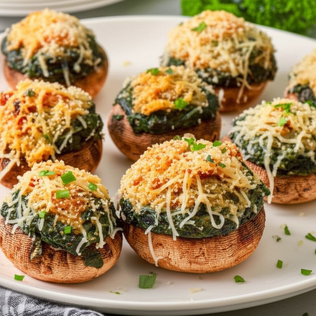 Stuffed Mushrooms with Spinach