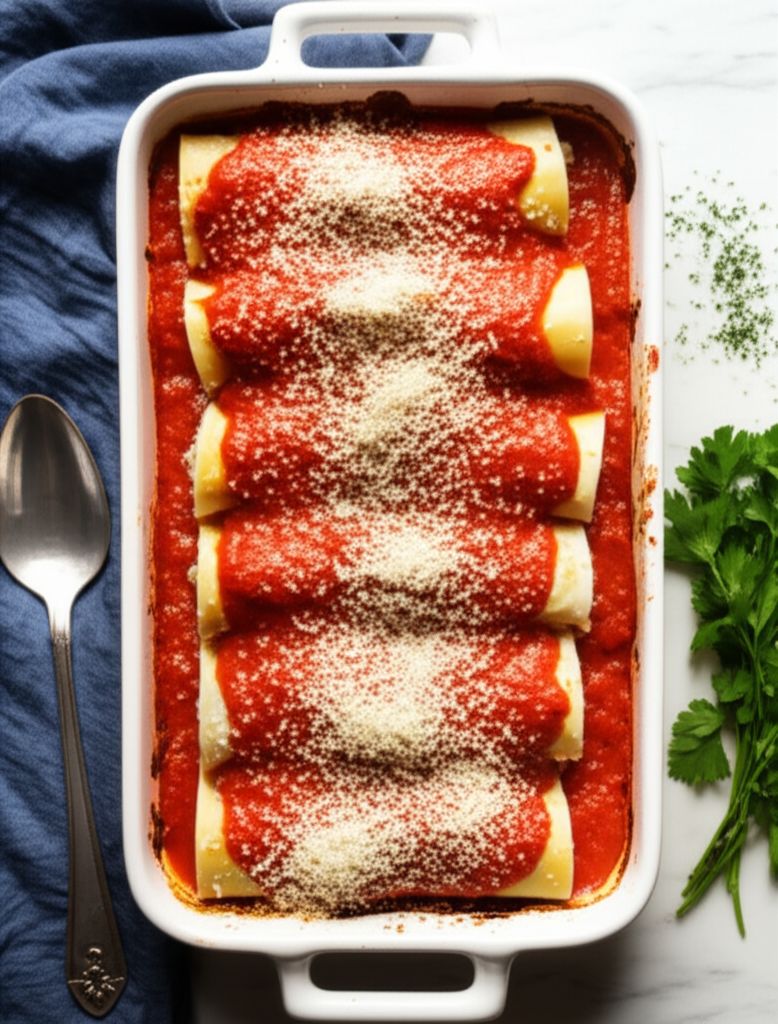 Three Meat Cannelloni Bake