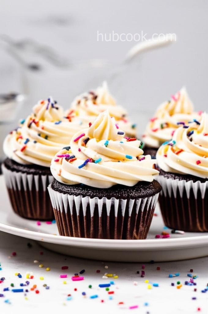 Vegan Chocolate Cupcakes with Vanilla Frosting