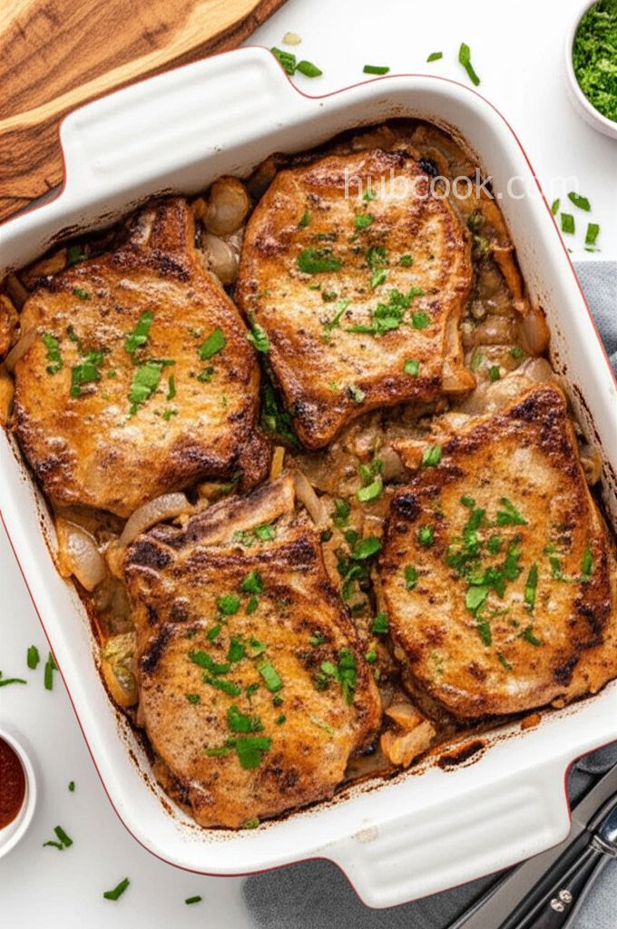 Baked Pork Chops with Sauerkraut