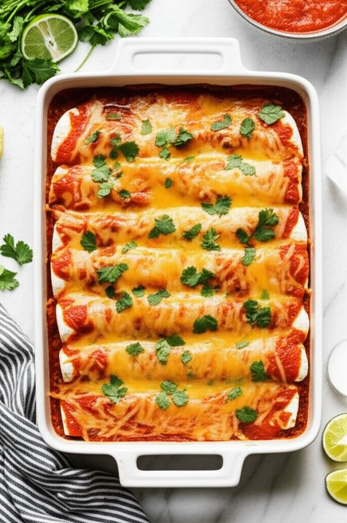 Beef Enchiladas with Spicy Red Sauce