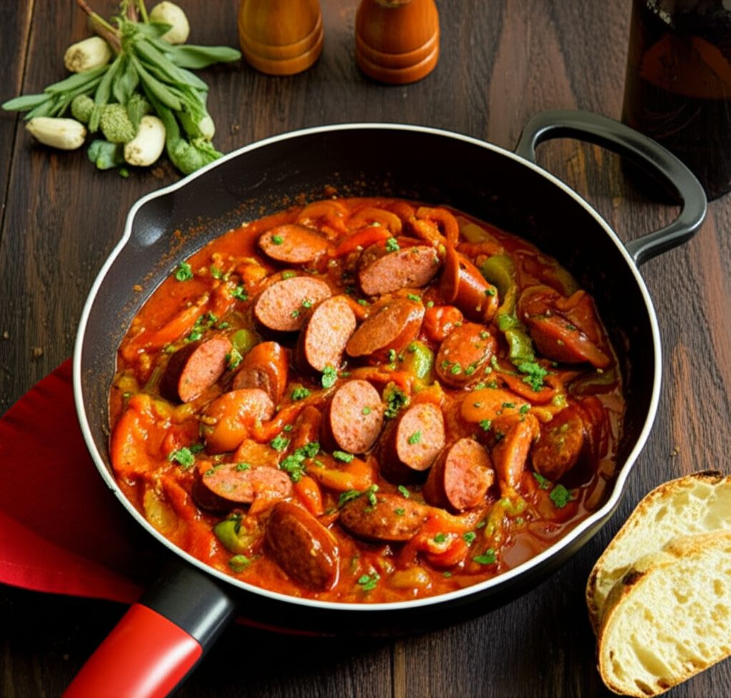 Best Ever Sausage with Peppers, Onions, and Beer!