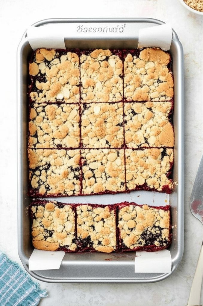 Fresh Blackberry Crumble Bars