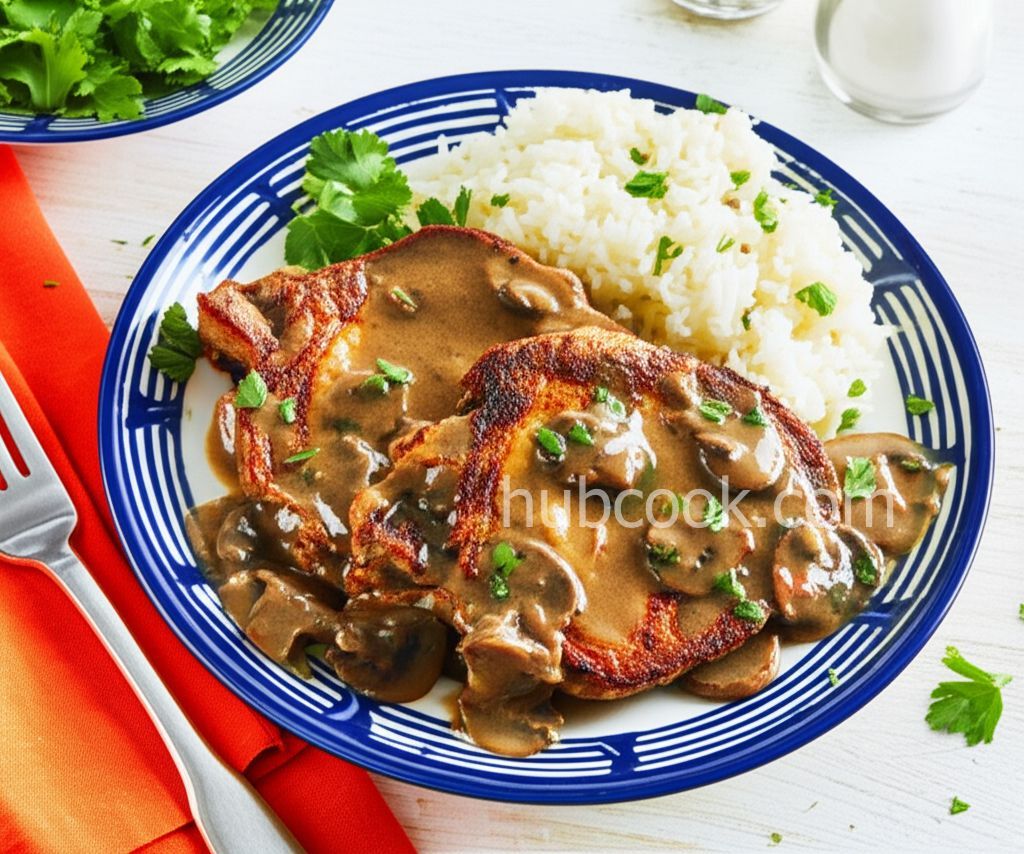 Grandma's Pork Chops in Mushroom Gravy