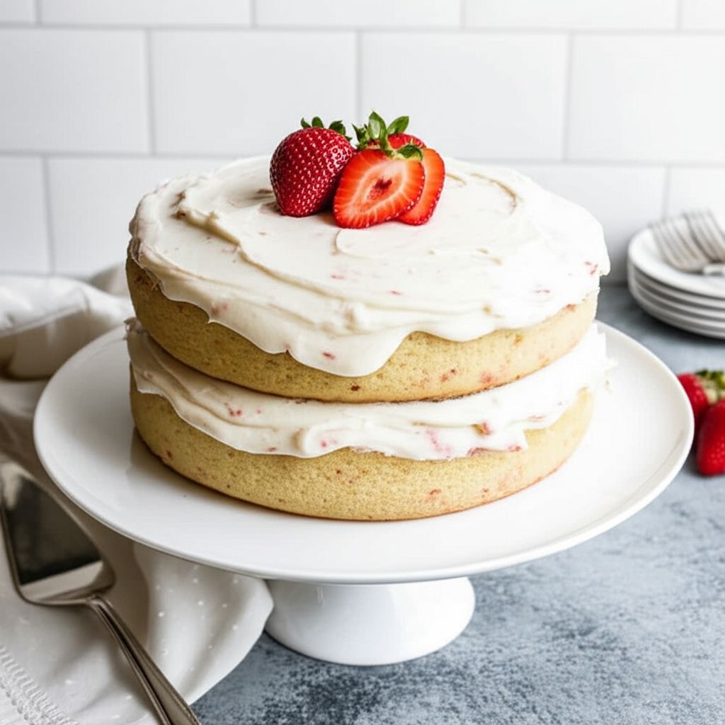 Granny's Strawberry Cake with Cream Cheese Frosting
