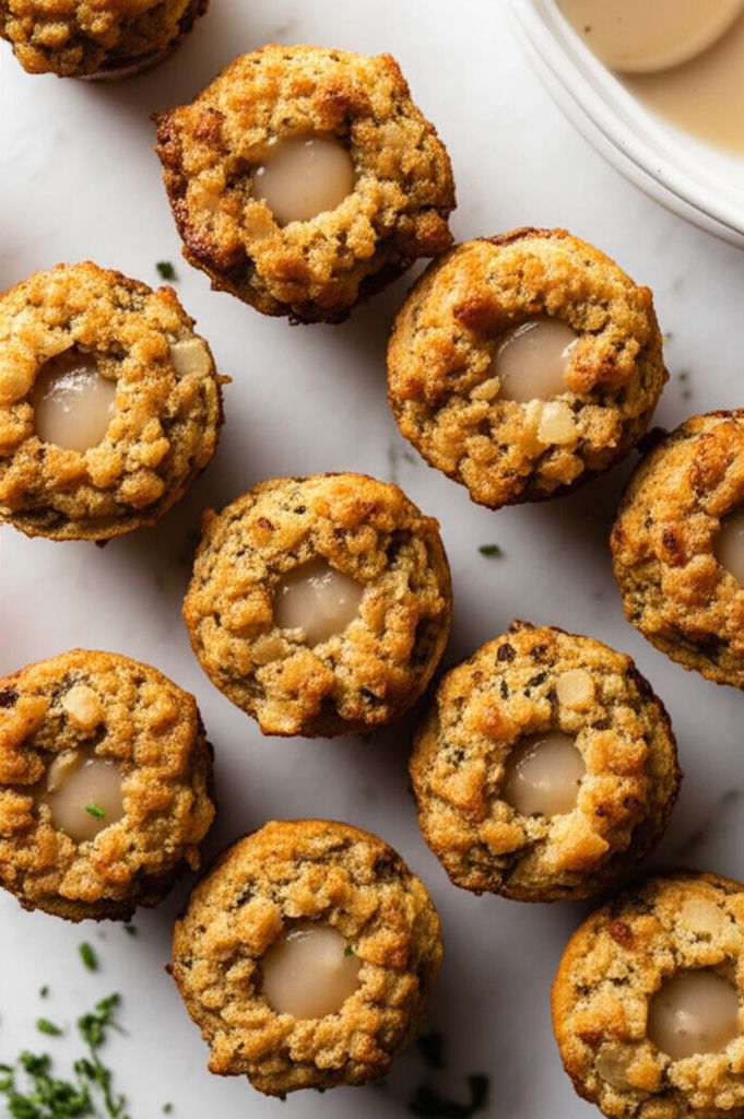 Gravy-Stuffed Stuffing Muffins