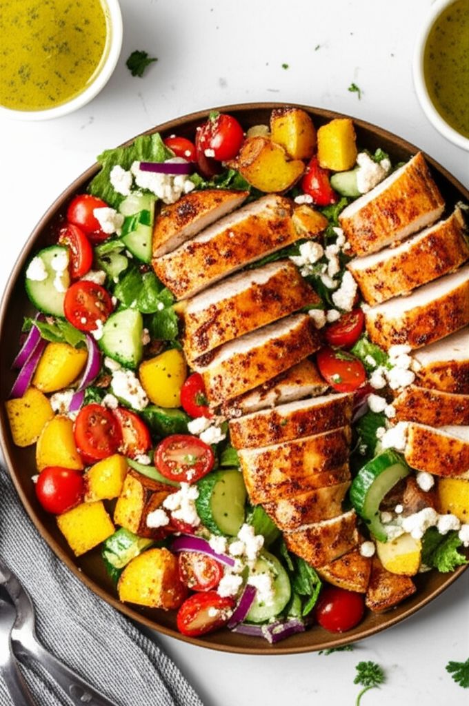 Greek Chicken and Potato Bowl