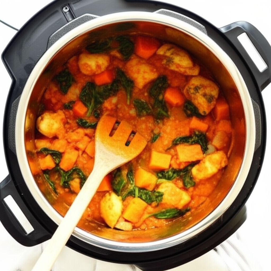 Instant Pot Chicken Tagine with Butternut Squash and Spinach