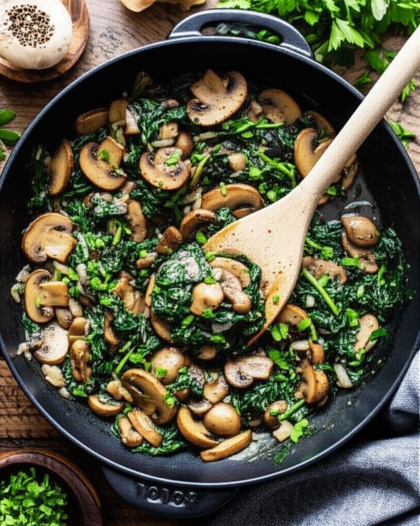 Italian-Style Mushrooms and Spinach